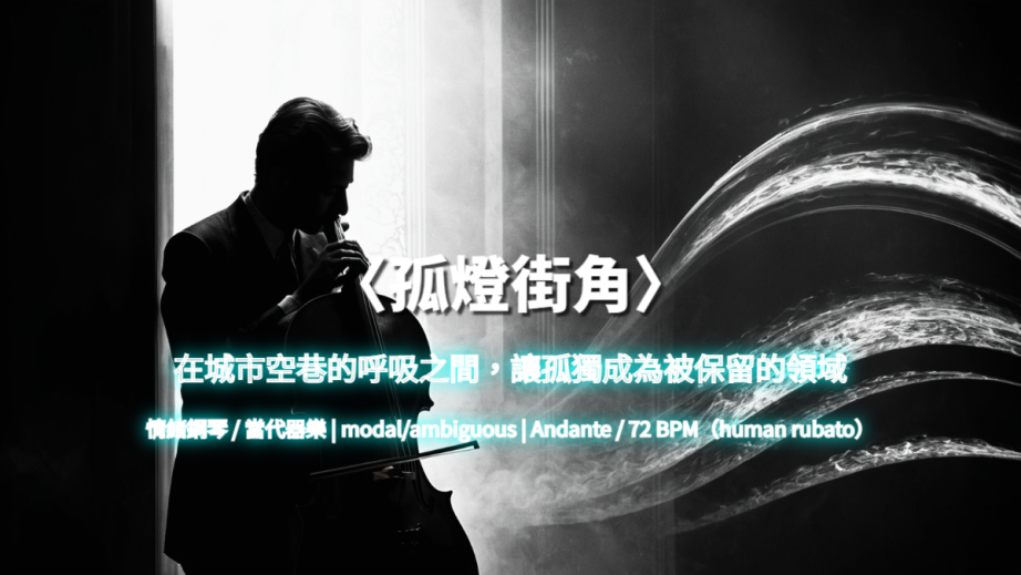 〈孤燈街角〉——夜行步伐的長弧線鋼琴敘事