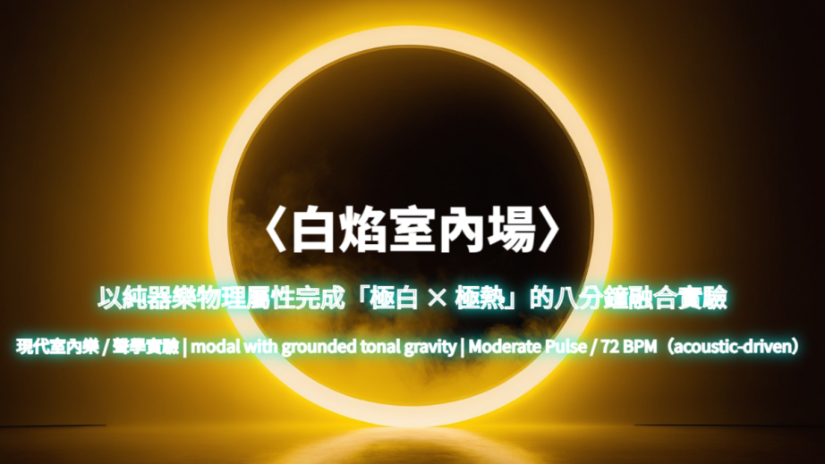 〈白焰室內場〉——透明泛音與低頻脈衝的聲學對位